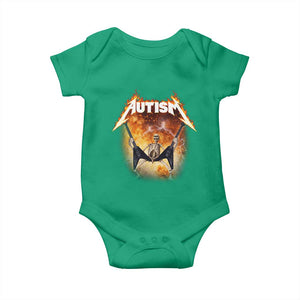 Autism Skeleton Rocker Baby Onesie Hardcore Rock Style Artwork TS11 Irish Green Print Your Wear