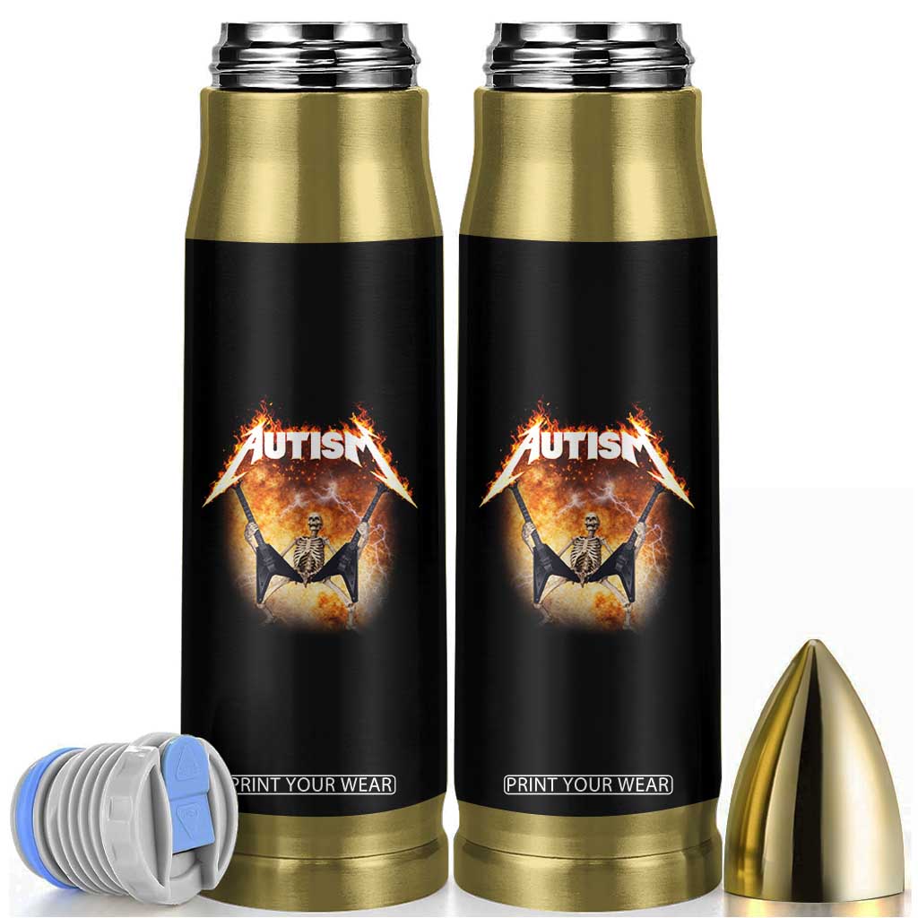 Autism Skeleton Rocker Bullet Tumbler Hardcore Rock Style Artwork TS11 Black Print Your Wear