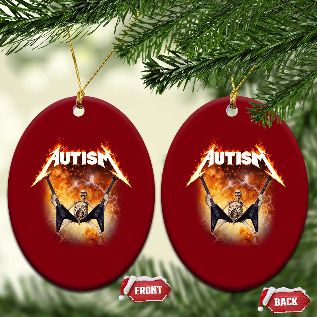 Autism Skeleton Rocker Ceramic Ornament Hardcore Rock Style Artwork TS11 Print Your Wear