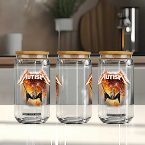 Autism Skeleton Rocker Glass Can Hardcore Rock Style Artwork TS11 Print Your Wear
