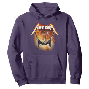 Autism Skeleton Rocker Hoodie Hardcore Rock Style Artwork TS11 Purple Print Your Wear