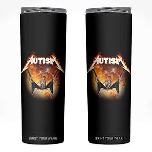 Autism Skeleton Rocker Skinny Tumbler Hardcore Rock Style Artwork TS11 Black Print Your Wear