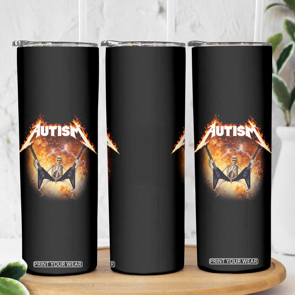 Autism Skeleton Rocker Skinny Tumbler Hardcore Rock Style Artwork TS11 Print Your Wear