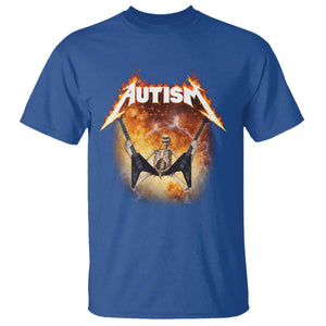 Autism Skeleton Rocker T Shirt Hardcore Rock Style Artwork TS11 Royal Blue Print Your Wear