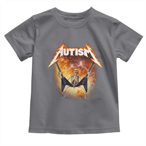Autism Skeleton Rocker Toddler T Shirt Hardcore Rock Style Artwork TS11 Charcoal Print Your Wear