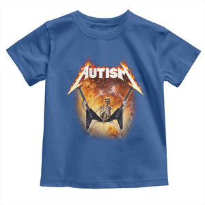Autism Skeleton Rocker Toddler T Shirt Hardcore Rock Style Artwork TS11 Royal Blue Print Your Wear