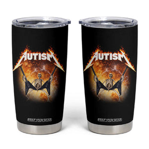 Autism Skeleton Rocker Tumbler Cup Hardcore Rock Style Artwork TS11 Black Print Your Wear
