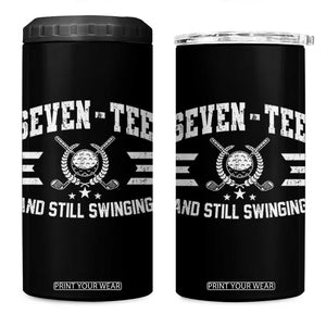 70th Birthday Golf 4 in 1 Can Cooler Tumbler Funny Seven Tee And Still Swinging 70 Years Old TS11 One Size: 16 oz Black Print Your Wear