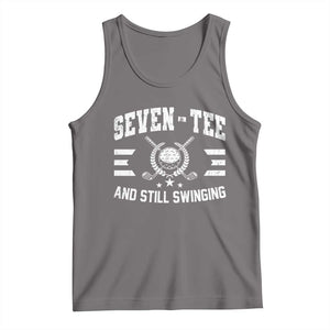 70th Birthday Golf Tank Top Funny Seven Tee And Still Swinging 70 Years Old TS11 Deep Heather Print Your Wear
