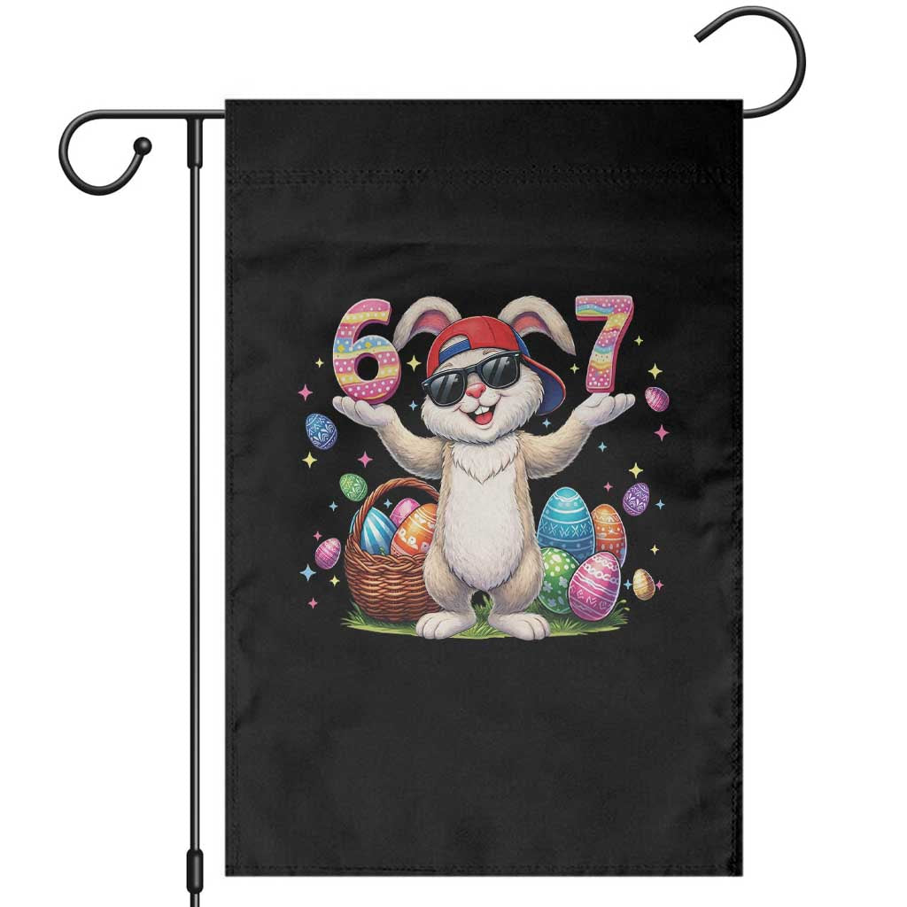 Funny Easter Day Six Seven 67 Bunny Boys Kids Garden Flag TS11 Black Print Your Wear