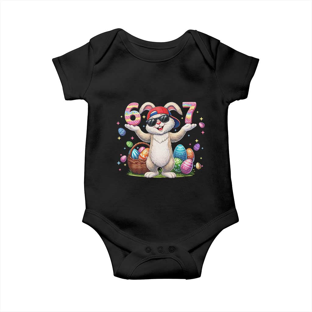 Funny Easter Day Six Seven 67 Bunny Boys Kids Baby Onesie TS11 Black Print Your Wear