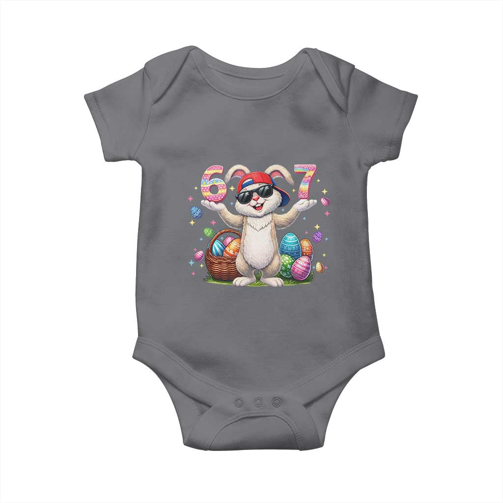 Funny Easter Day Six Seven 67 Bunny Boys Kids Baby Onesie TS11 Charcoal Print Your Wear
