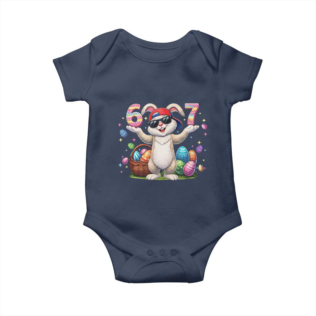 Funny Easter Day Six Seven 67 Bunny Boys Kids Baby Onesie TS11 Navy Print Your Wear