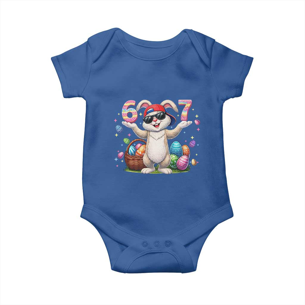 Funny Easter Day Six Seven 67 Bunny Boys Kids Baby Onesie TS11 Royal Blue Print Your Wear