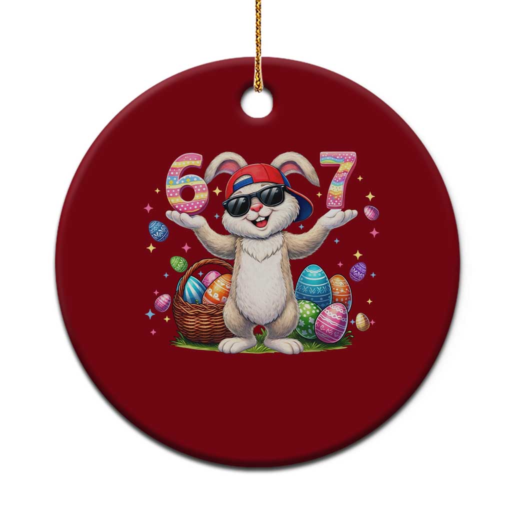 Funny Easter Day Six Seven 67 Bunny Boys Kids Ceramic Ornament TS11 1pc Red Print Your Wear