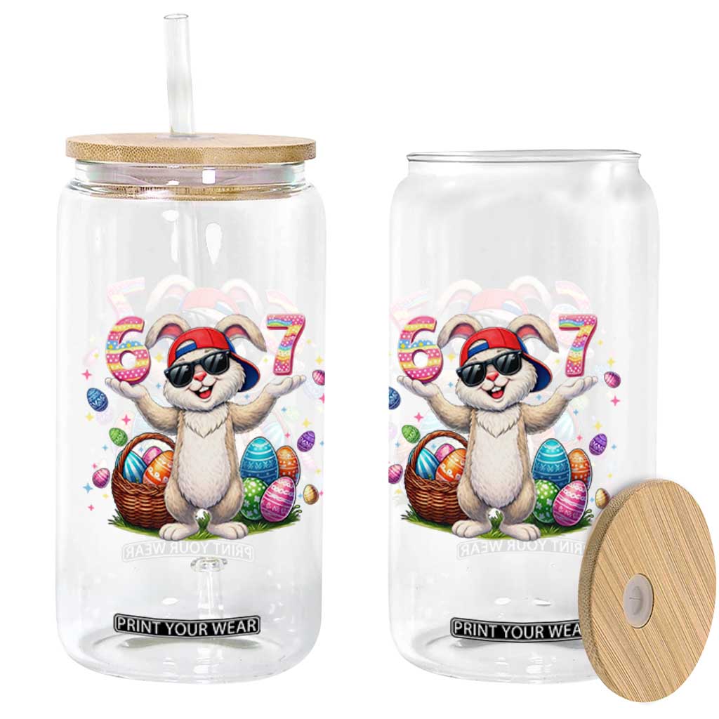 Funny Easter Day Six Seven 67 Bunny Boys Kids Glass Can TS11 Print Your Wear