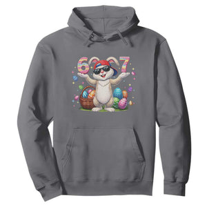 Funny Easter Day Six Seven 67 Bunny Boys Kids Hoodie TS11 Charcoal Print Your Wear
