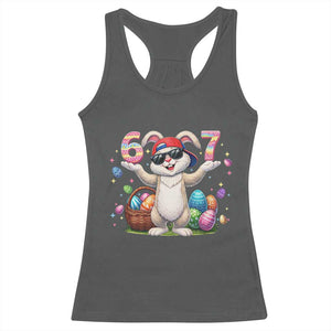 Funny Easter Day Six Seven 67 Bunny Boys Kids Racerback Tank Top TS11 Dark Heather Print Your Wear