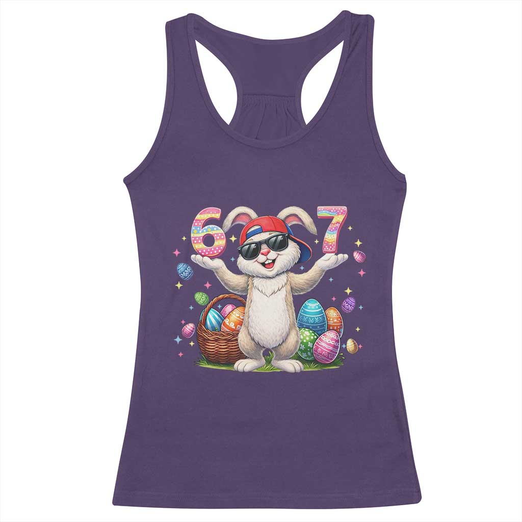 Funny Easter Day Six Seven 67 Bunny Boys Kids Racerback Tank Top TS11 Purple Print Your Wear