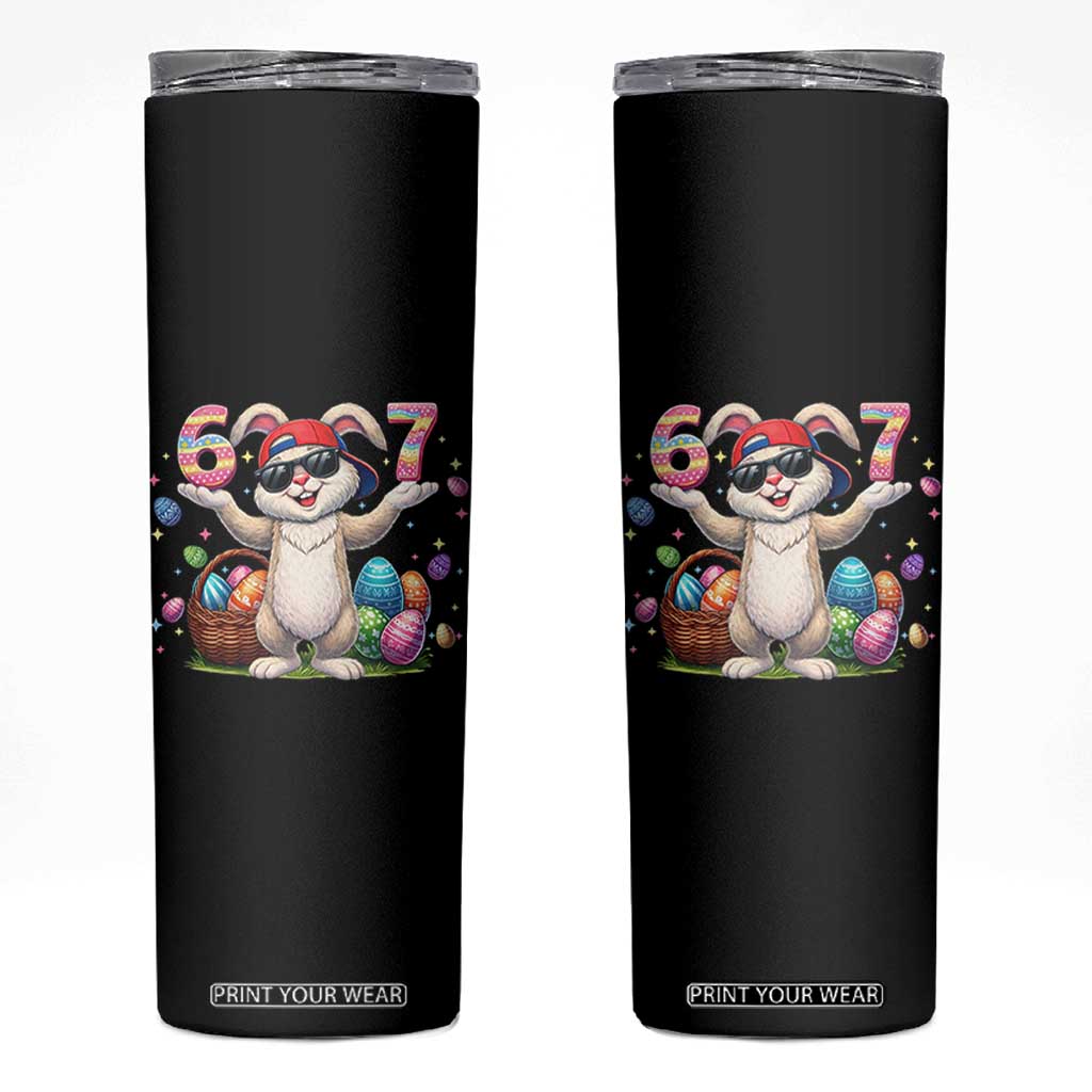 Funny Easter Day Six Seven 67 Bunny Boys Kids Skinny Tumbler TS11 Black Print Your Wear