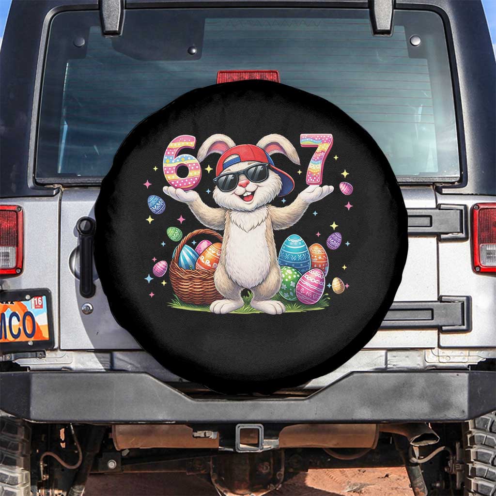 Funny Easter Day Six Seven 67 Bunny Boys Kids Spare Tire Cover TS11 No hole Black Print Your Wear