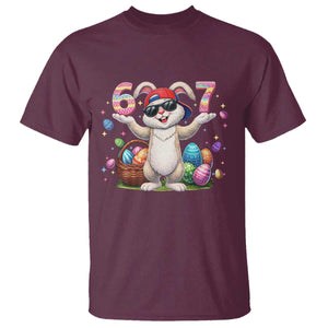 Funny Easter Day Six Seven 67 Bunny Boys Kids T Shirt TS11 Maroon Print Your Wear