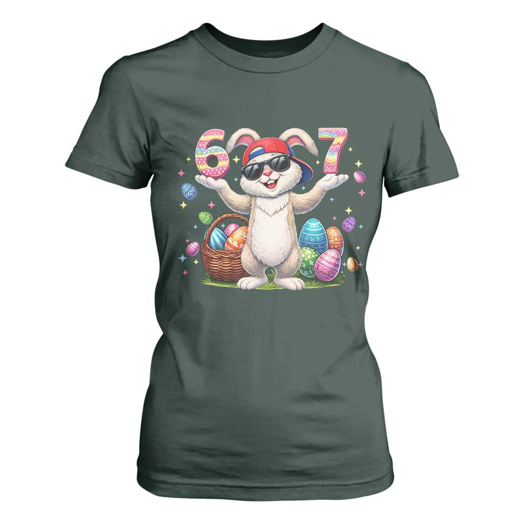 Funny Easter Day Six Seven 67 Bunny Boys Kids T Shirt For Women TS11 Dark Forest Green Print Your Wear