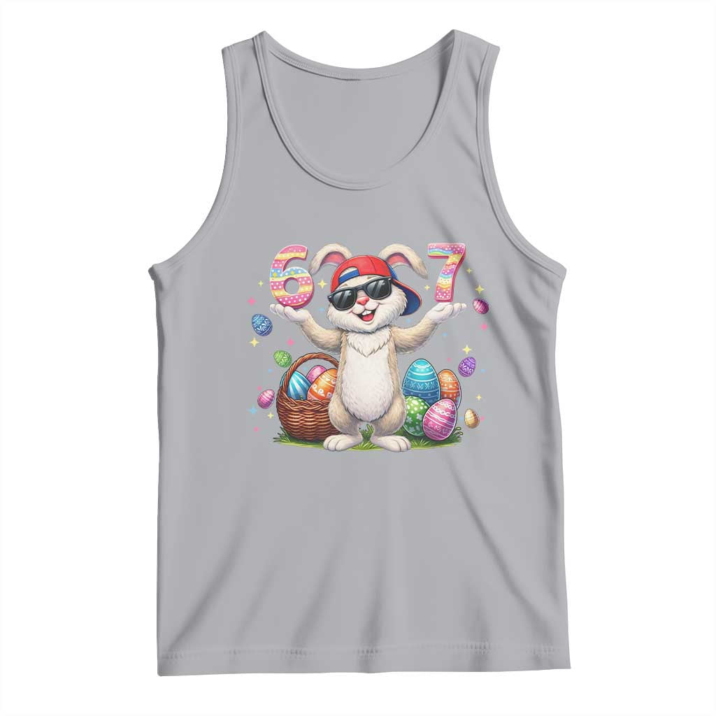 Funny Easter Day Six Seven 67 Bunny Boys Kids Tank Top TS11 Athletic Heather Print Your Wear