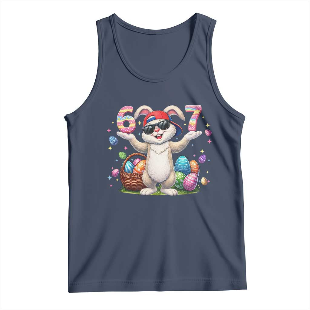 Funny Easter Day Six Seven 67 Bunny Boys Kids Tank Top TS11 Navy Print Your Wear