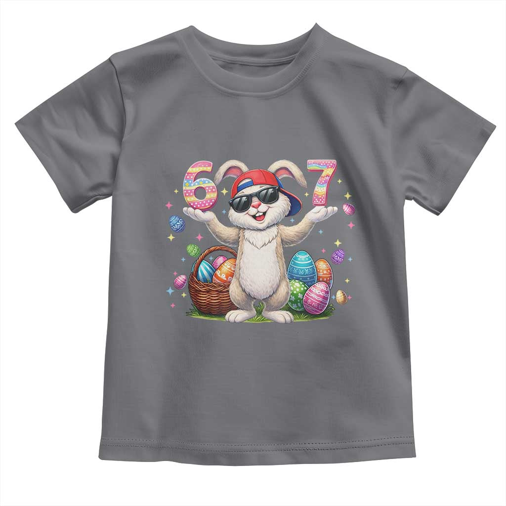 Funny Easter Day Six Seven 67 Bunny Boys Kids Toddler T Shirt TS11 Charcoal Print Your Wear