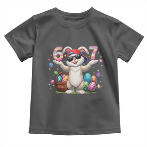 Funny Easter Day Six Seven 67 Bunny Boys Kids Toddler T Shirt TS11 Dark Heather Print Your Wear