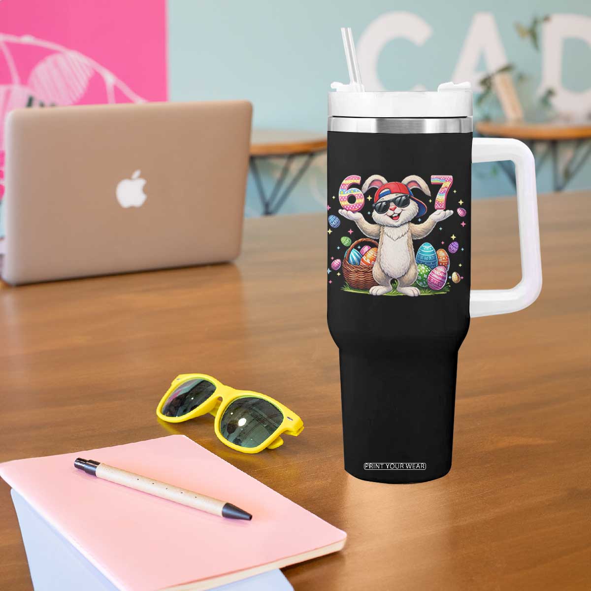 Funny Easter Day Six Seven 67 Bunny Boys Kids Tumbler With Handle TS11 Print Your Wear