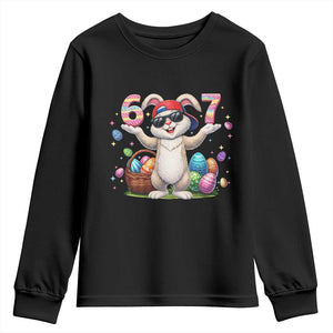 Funny Easter Day Six Seven 67 Bunny Boys Kids Youth Sweatshirt TS11 Black Print Your Wear