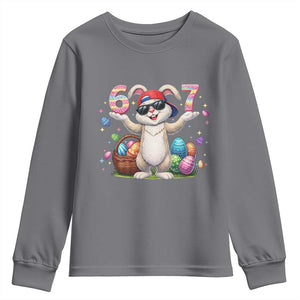 Funny Easter Day Six Seven 67 Bunny Boys Kids Youth Sweatshirt TS11 Charcoal Print Your Wear