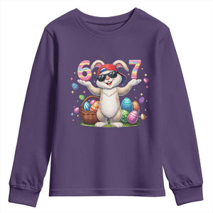 Funny Easter Day Six Seven 67 Bunny Boys Kids Youth Sweatshirt TS11 Purple Print Your Wear