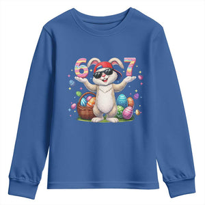 Funny Easter Day Six Seven 67 Bunny Boys Kids Youth Sweatshirt TS11 Royal Blue Print Your Wear