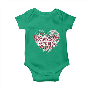 Baseball Grandma Baby Onesie Vintage Baseball Heart Game Day TS11 Irish Green Print Your Wear