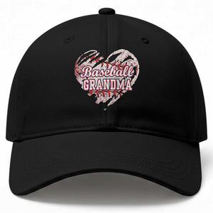Baseball Grandma Baseball Cap Vintage Baseball Heart Game Day