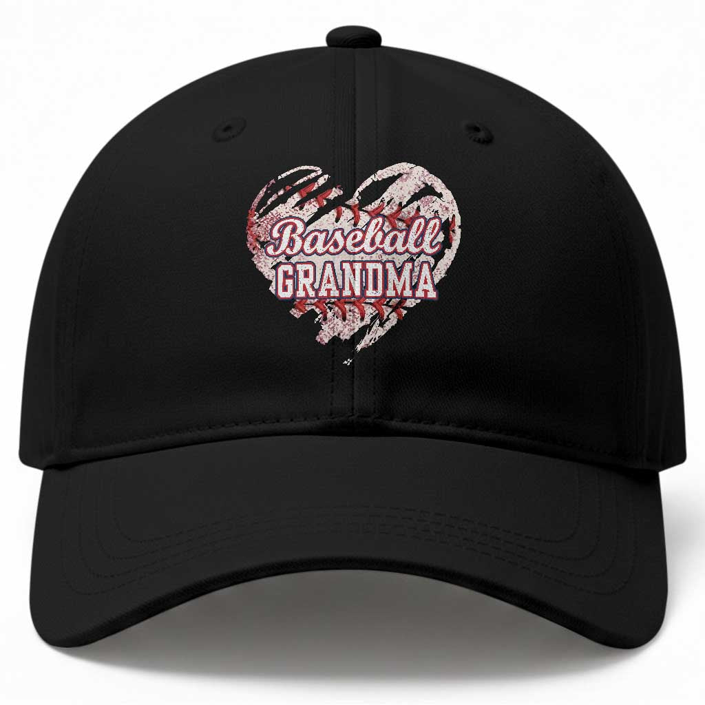 Baseball Grandma Baseball Cap Vintage Baseball Heart Game Day