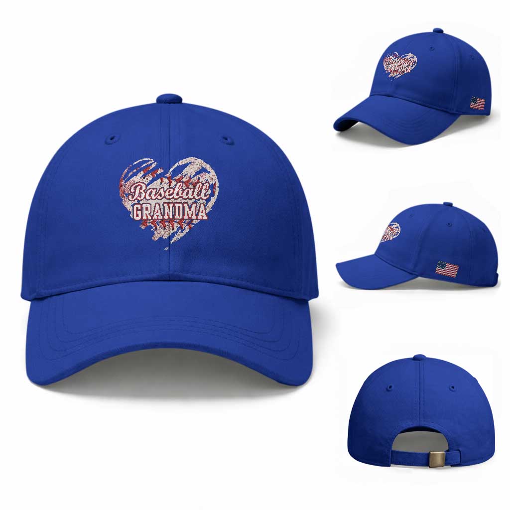 Baseball Grandma Baseball Cap Vintage Baseball Heart Game Day
