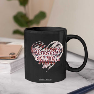 Baseball Grandma Coffee Mug Vintage Baseball Heart Game Day TS11 Print Your Wear