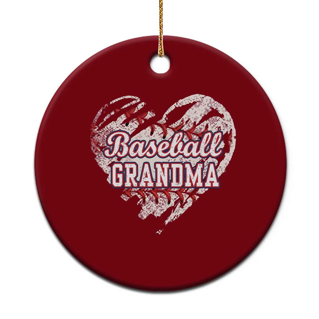 Baseball Grandma Ceramic Ornament Vintage Baseball Heart Game Day TS11 1pc Red Print Your Wear