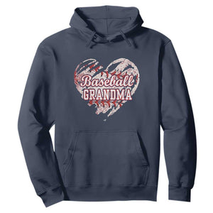 Baseball Grandma Hoodie Vintage Baseball Heart Game Day TS11 Navy Print Your Wear