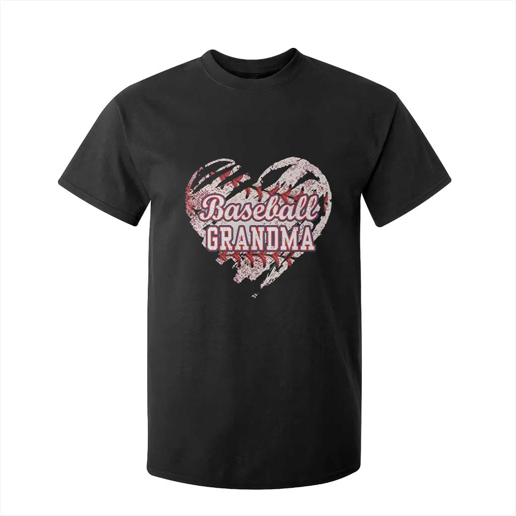 Baseball Grandma T Shirt For Kid Vintage Baseball Heart Game Day TS11 Black Print Your Wear