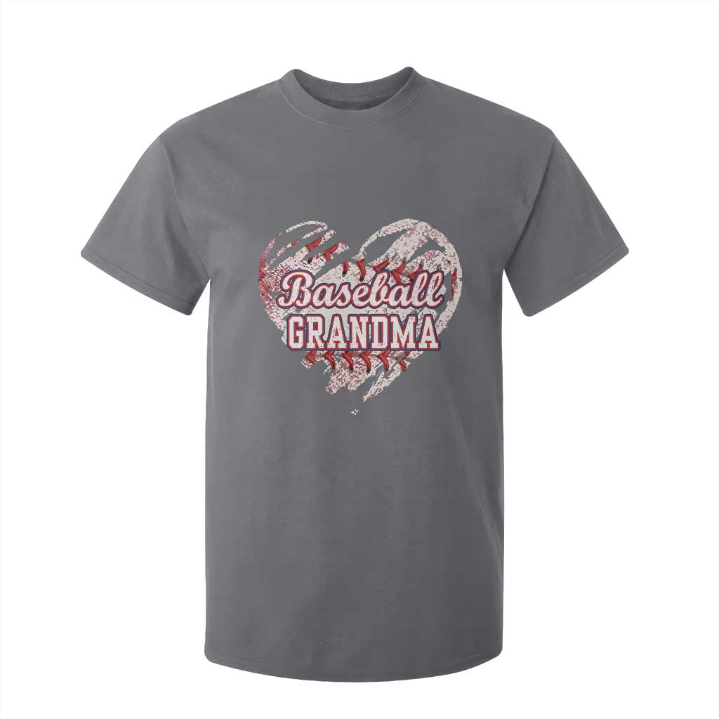 Baseball Grandma T Shirt For Kid Vintage Baseball Heart Game Day TS11 Charcoal Print Your Wear