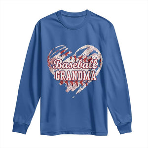 Baseball Grandma Long Sleeve Shirt Vintage Baseball Heart Game Day TS11 Royal Blue Print Your Wear