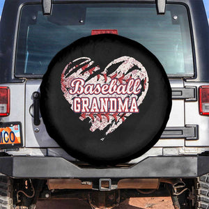 Baseball Grandma Spare Tire Cover Vintage Baseball Heart Game Day TS11 No hole Black Print Your Wear