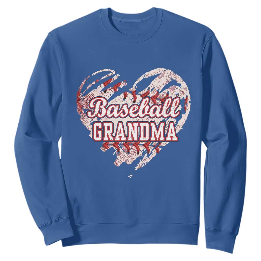 Baseball Grandma Sweatshirt Vintage Baseball Heart Game Day TS11 Royal Blue Print Your Wear