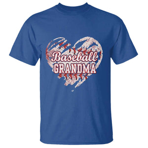 Baseball Grandma T Shirt Vintage Baseball Heart Game Day TS11 Royal Blue Print Your Wear
