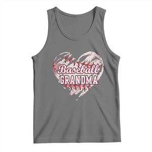 Baseball Grandma Tank Top Vintage Baseball Heart Game Day TS11 Black Heather Print Your Wear